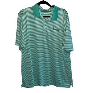 Men's Bermuda Sands Hermann Park Turquoise Striped Polo Shirt